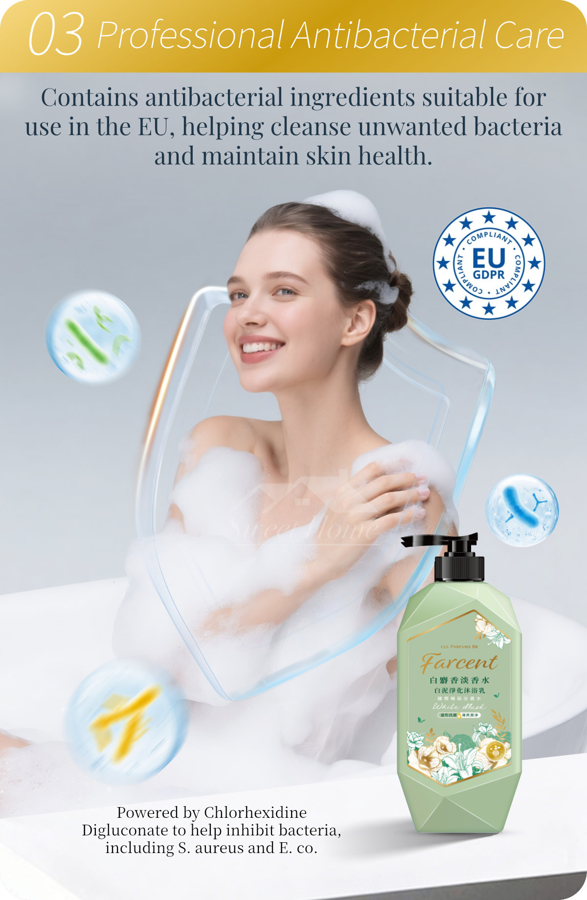 Farcent Shower Gel 1000g White Clay-5